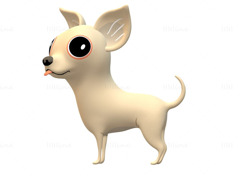 Chihuahua Köpek 3D Modeli Yazdırmaya Hazır