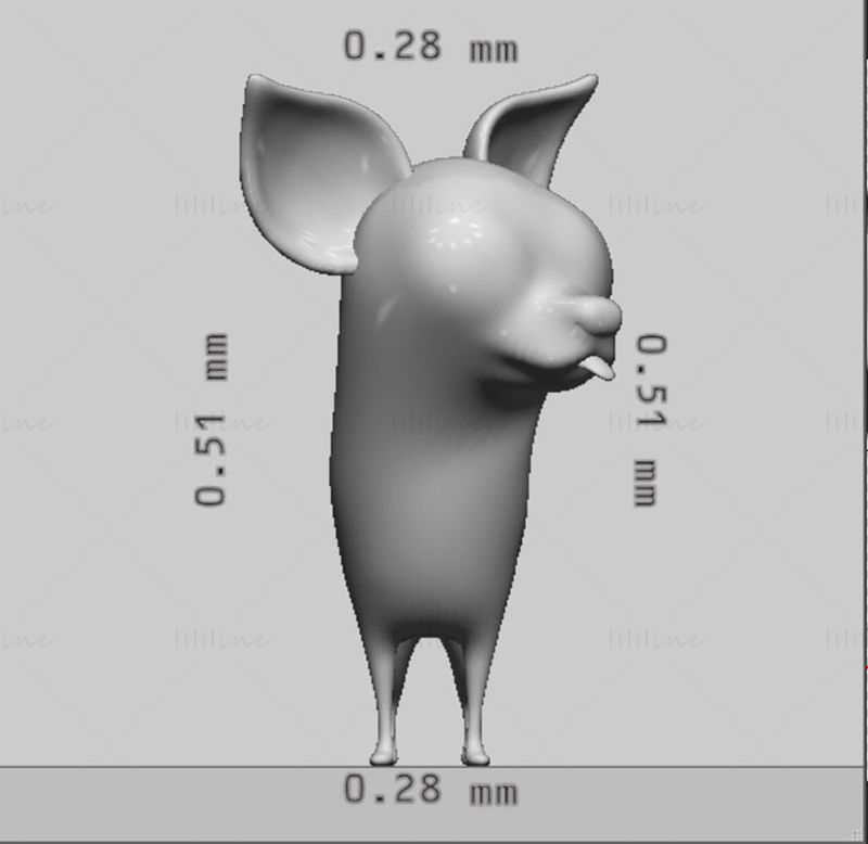 Modelo 3D de cachorro Chihuahua pronto para imprimir