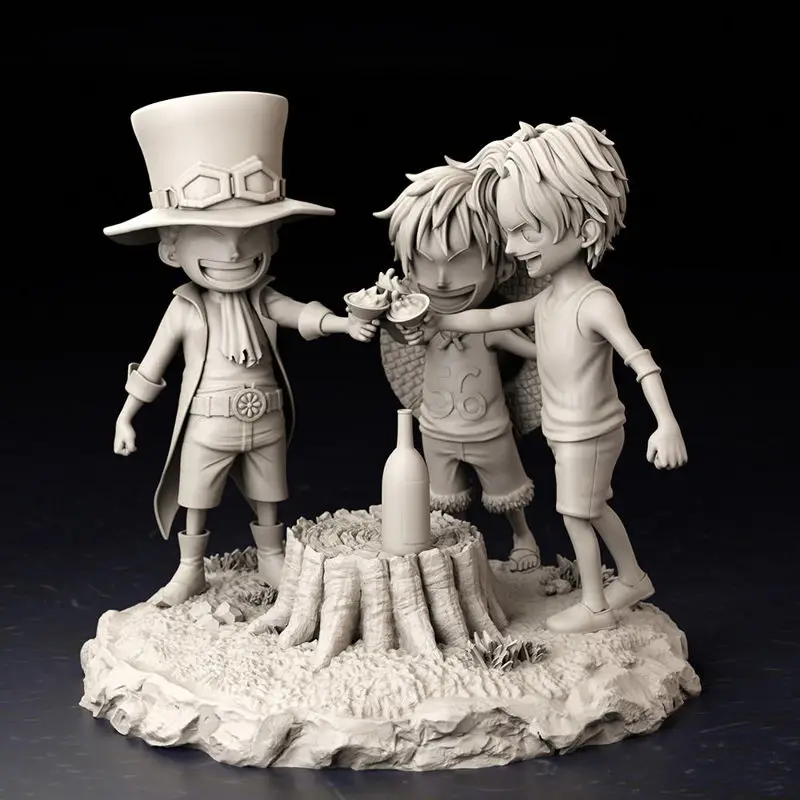 Infância Luffy Ace e Sabo - Modelo STL de impressão 3D de uma peça