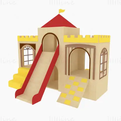 Детская горка-замок 3d модель