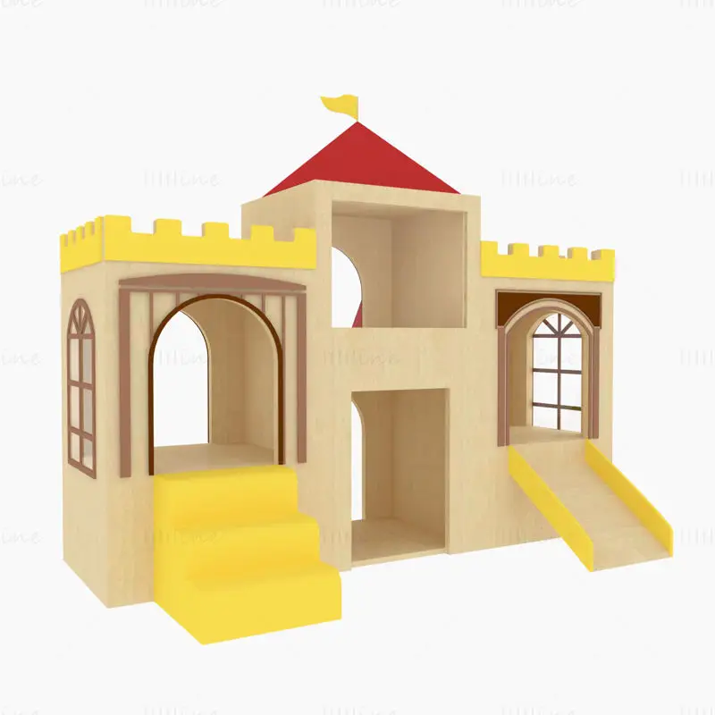Modello 3D dello scivolo del castello per bambini