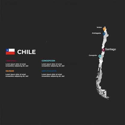 Mapa de infografías de Chile PPT y Keynote editables