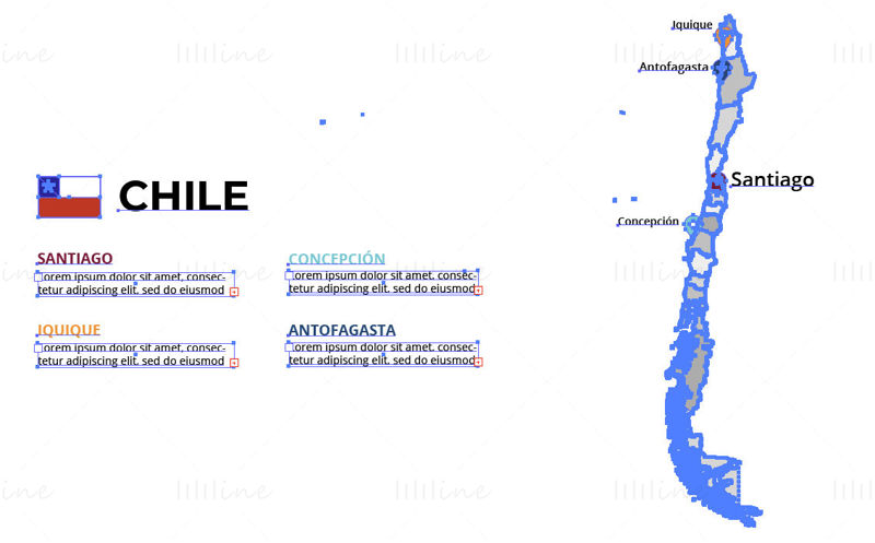 Chile map vector