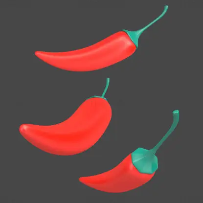 Chili paprika 3d ikonra