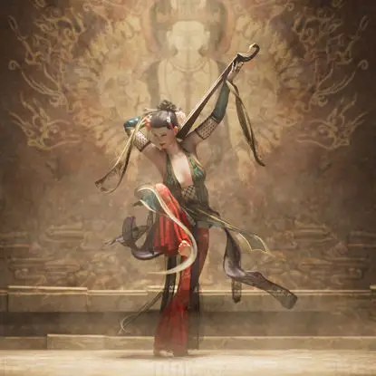 China Dunhuang dancer 3d model