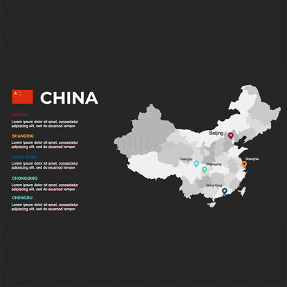 Harta Infografică China PPT editabilă și Keynote