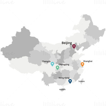 Çin harita vektörü