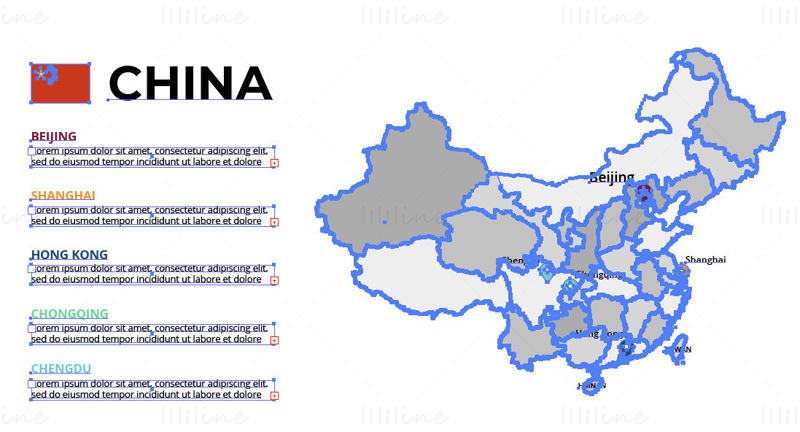 Çin harita vektörü