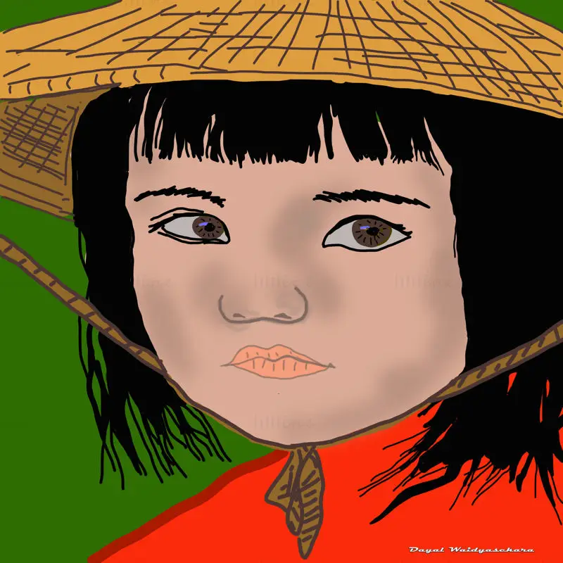 Ilustración de niña china