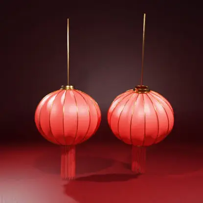 Modelo 3D de lanterna chinesa