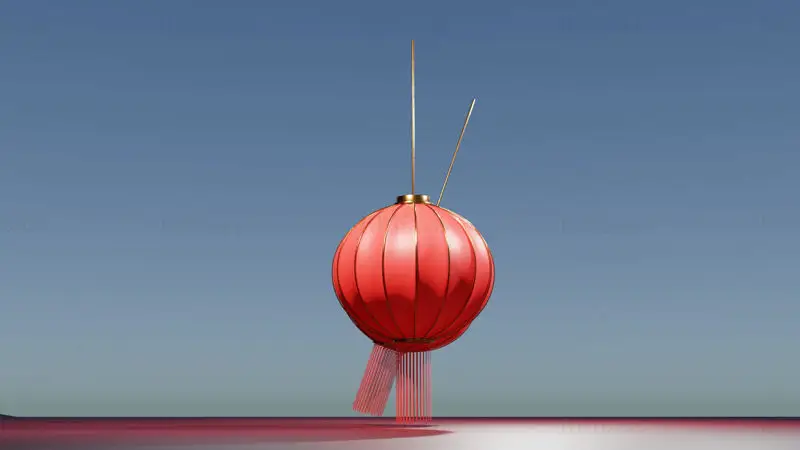 Modello 3D della lanterna cinese