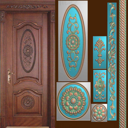 Chinese style carving solid wood carving files  paths wooden doors