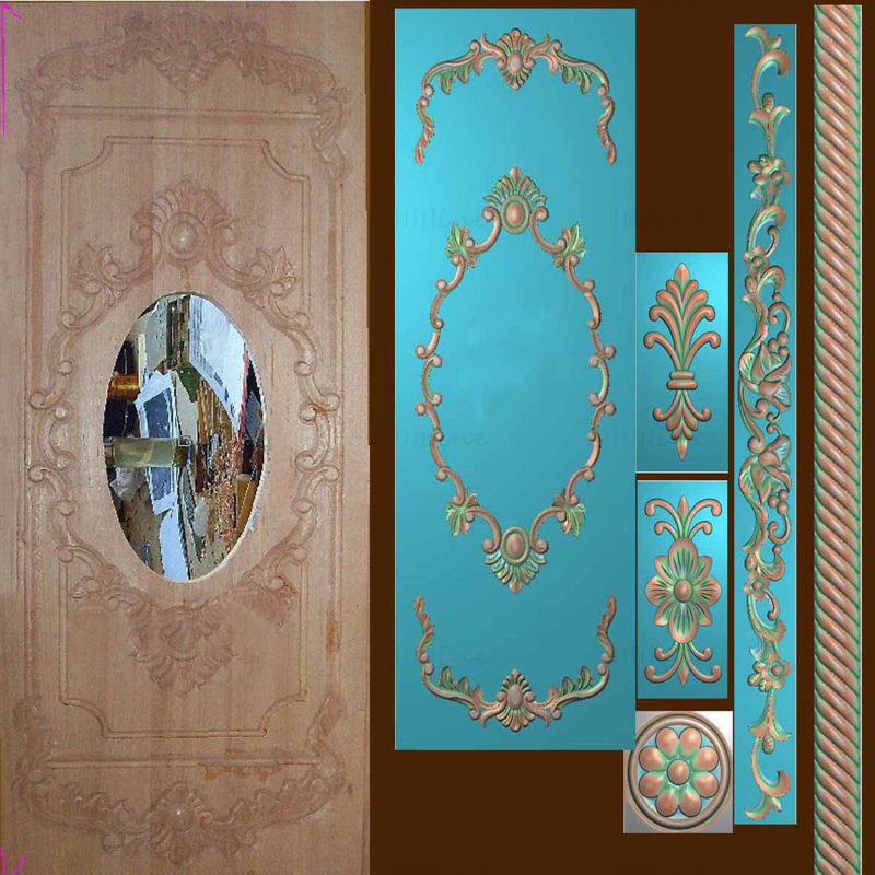 Chinese style classical solid wood  carved files paths wooden doors jdp