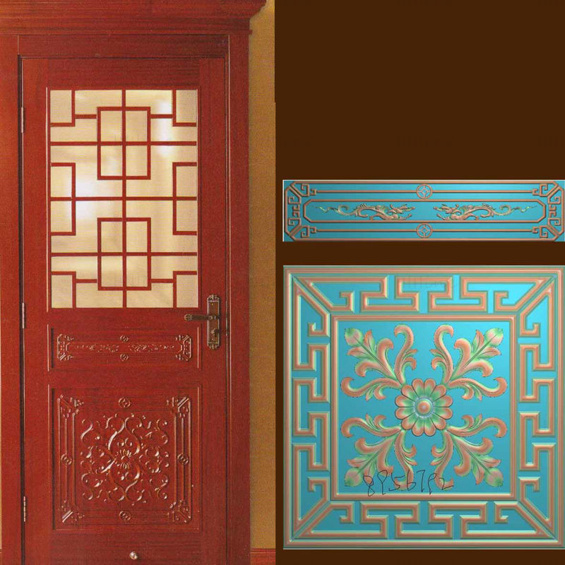 Style chinois motif de grain de bois vintage sculpture fichier chemin de sculpture travail du bois