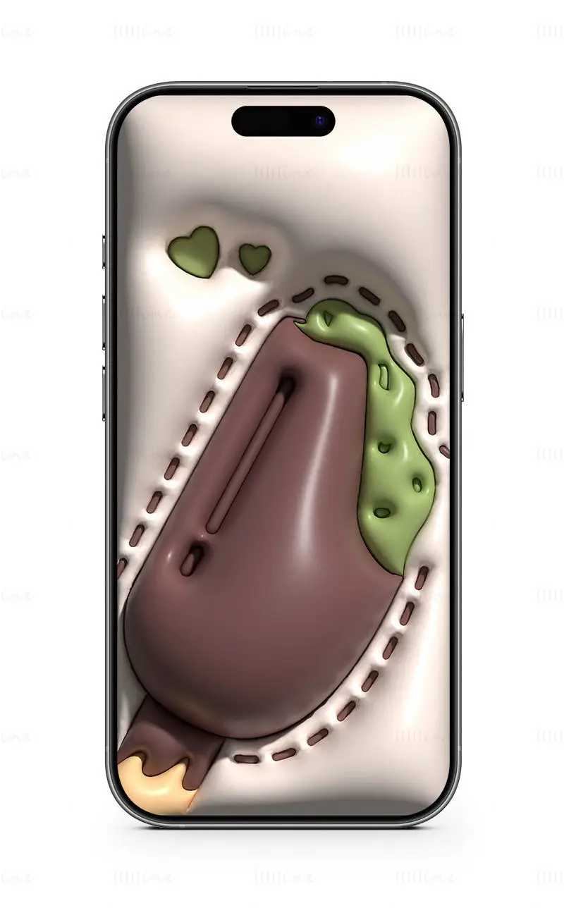 Sfondo 3D per cellulare con gelato al cioccolato