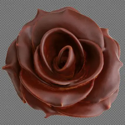 Image transparente PNG de rose en chocolat