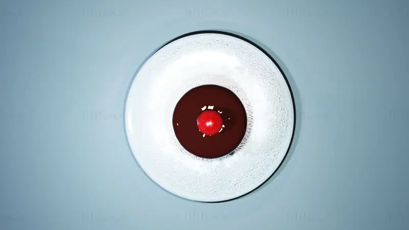 Tort cu căpșuni cu ciocolată Model 3D