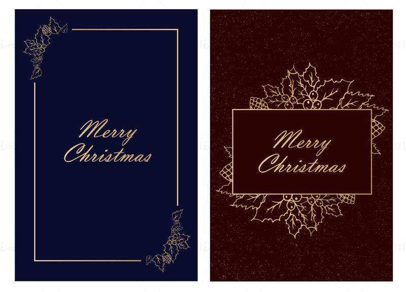 クリスマス カード セット ベクトル