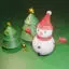 Christmas Tree and Snowman 3D Model