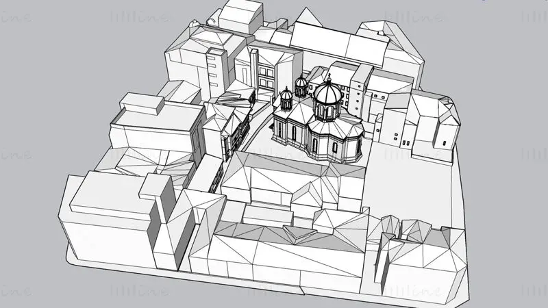 نموذج كنيسة Sf Gheorghe القديمة ثلاثية الأبعاد