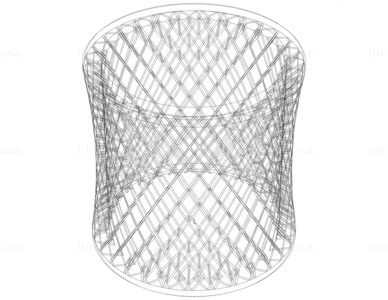 Modelo de impressão 3D de suporte de treliça circular