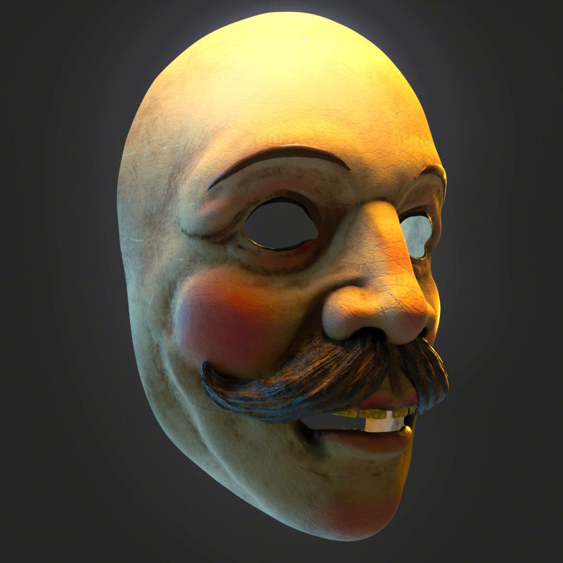 Cirkusová maska 30s 3D tisk modelu STL
