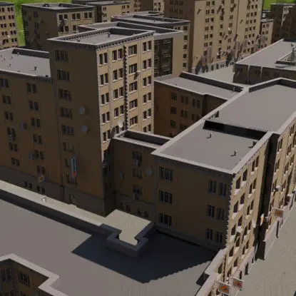 3D-Modell von Stadtgebäuden