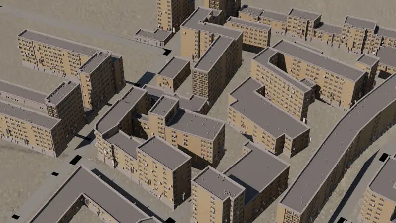 Stadsgebouwen 3D-model