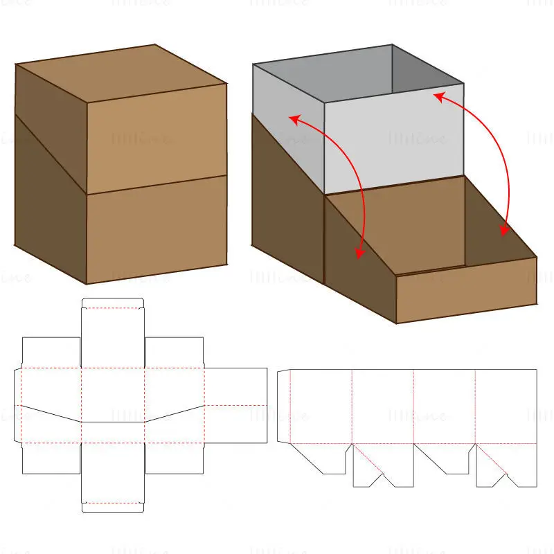 Clamshell box векторни eps линии за рязане