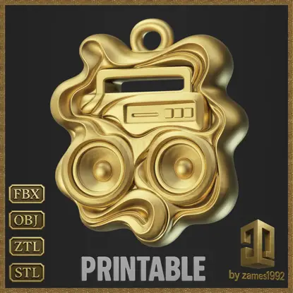 Classic Audio Amulet Jewelry Design 3D Print Model