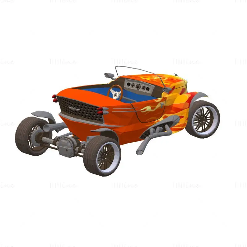Classic Race Car Red 3D Printing Model