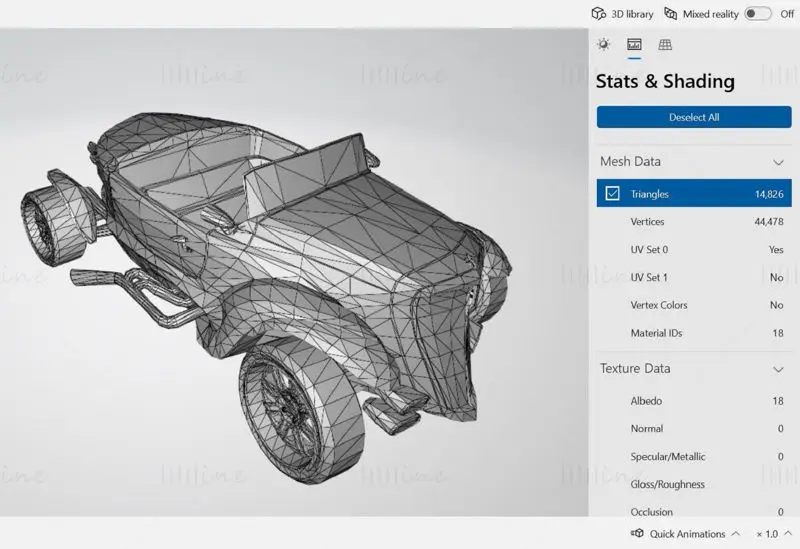 Model clasic de imprimare 3D de mașină de curse roșie