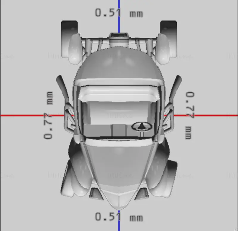 Класически модел за червен 3D печат на състезателна кола