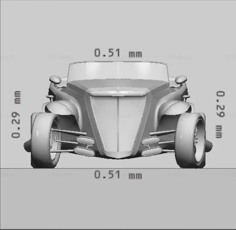 Modelo de impresión 3D de coche de carreras clásico rojo