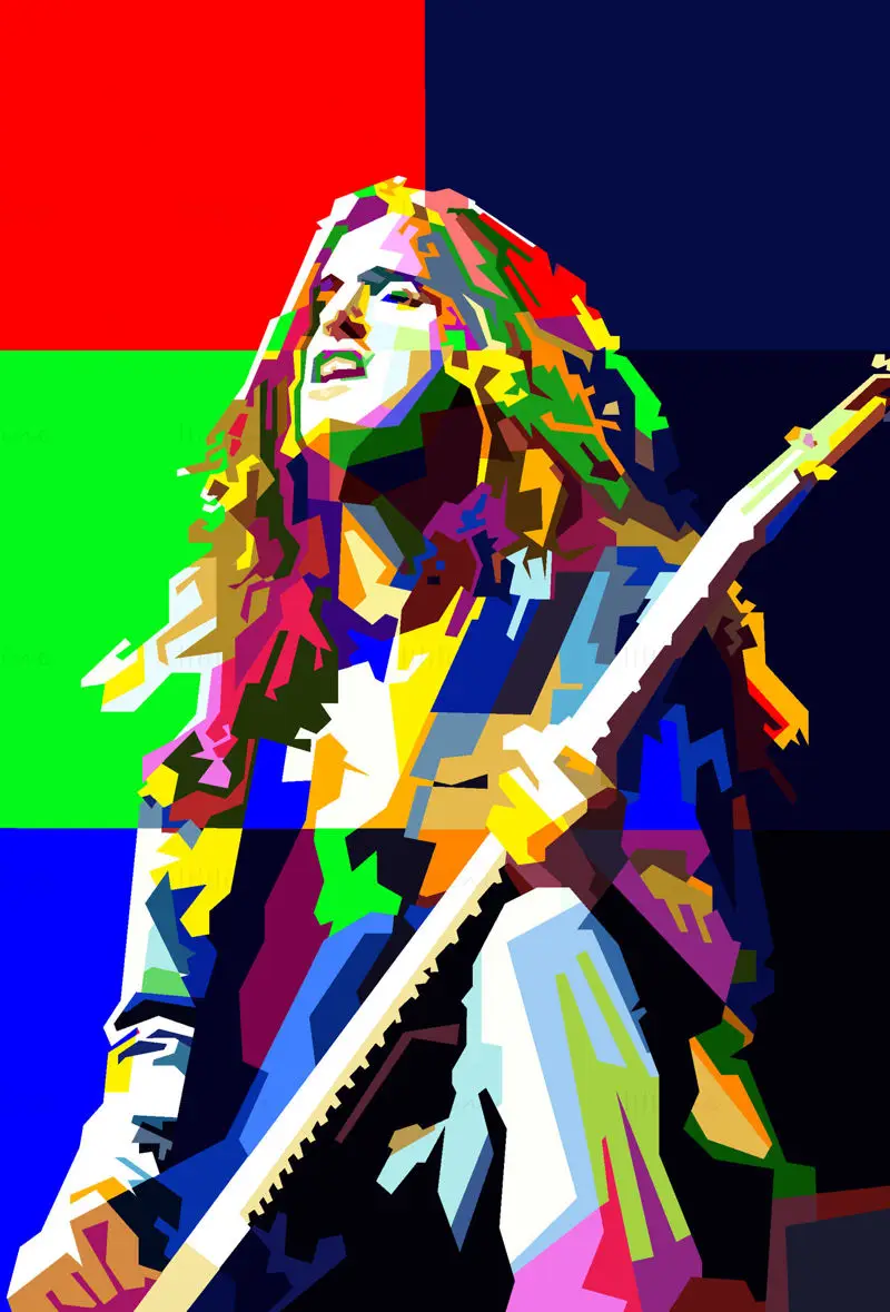 克里夫·李·布尔顿 Cliff Burton 重金属音乐家 波普艺术 WPAP 矢量