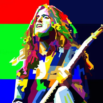 Cliff Burton Heavy Metal Müzisyeni Pop Art WPAP Vektör