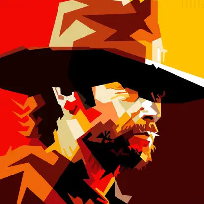 Clint Eastwood Retro stil Cowboy illustrasjon vektor