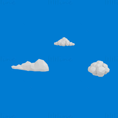 云低多边形3d模型