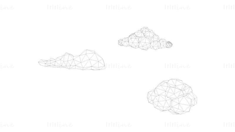 Cloud low polygon 3d model