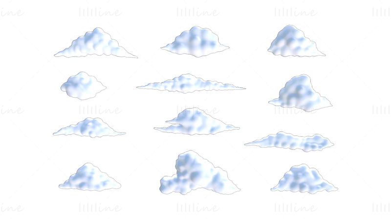 Clouds 3D Model Pack - 12 in 1