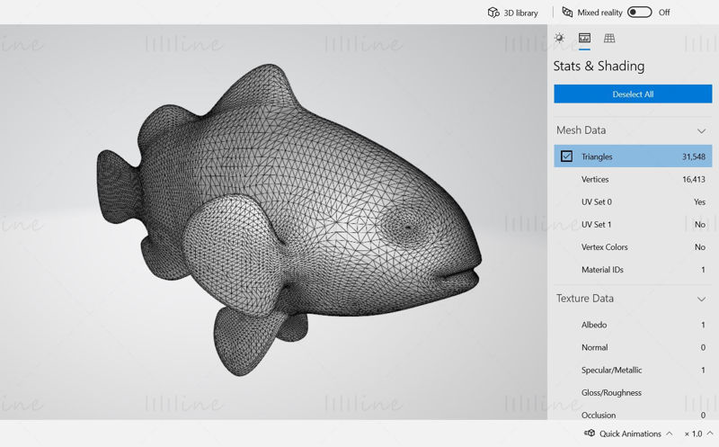 Palyaço Balığı 3D Modeli Yazdırmaya Hazır