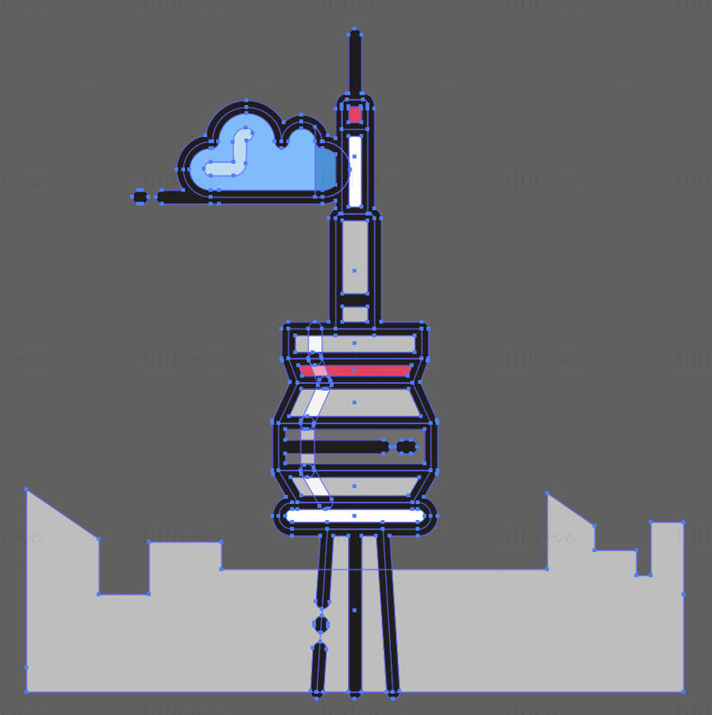 CN Tower vector illustration