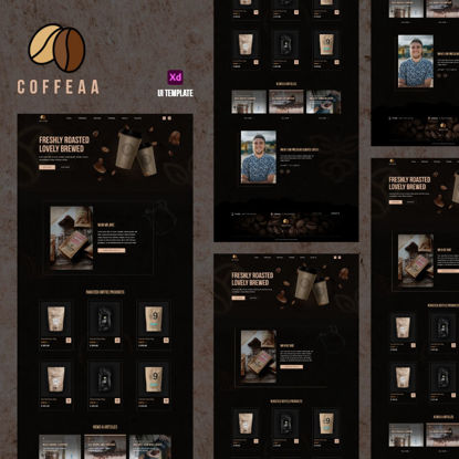 Coffeaa UI Template - UI Adobe XD Coffee Website Landing Page Template