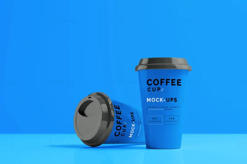 Maqueta de taza de café realista PSD Objeto inteligente