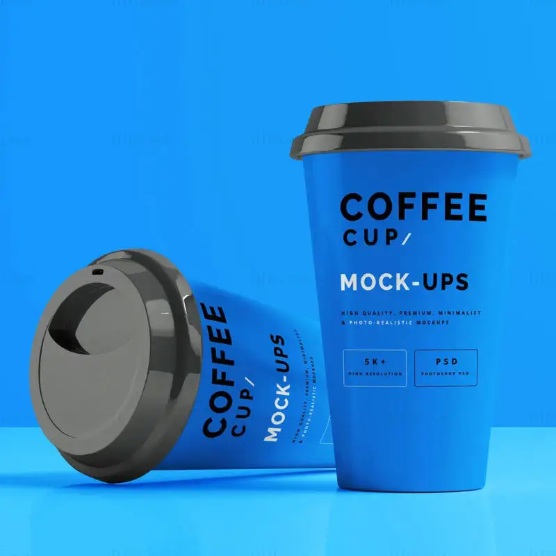 Макет кофейной чашки реалистичный PSD Смарт-объект