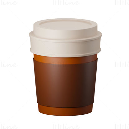 3д модель кофейного бумажного стаканчика