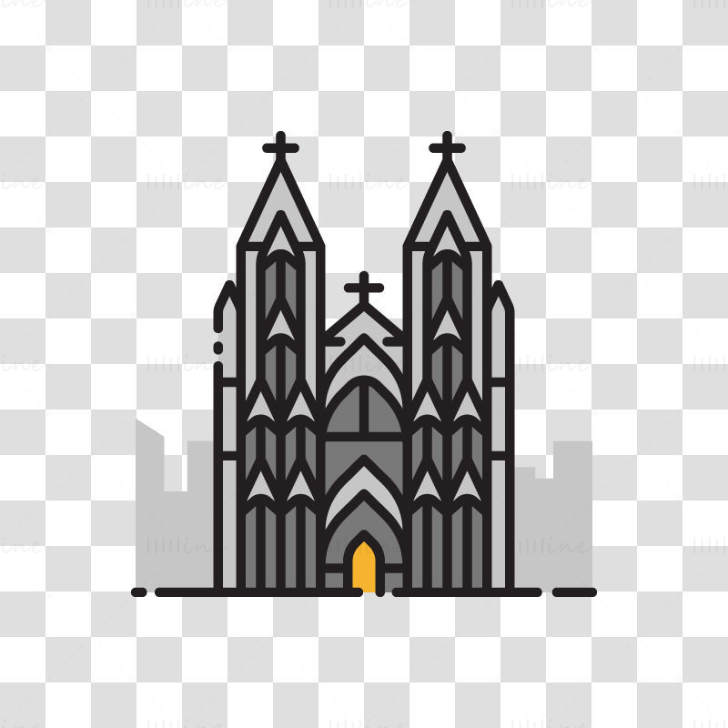 Köln Katedrali vektör illüstrasyonu