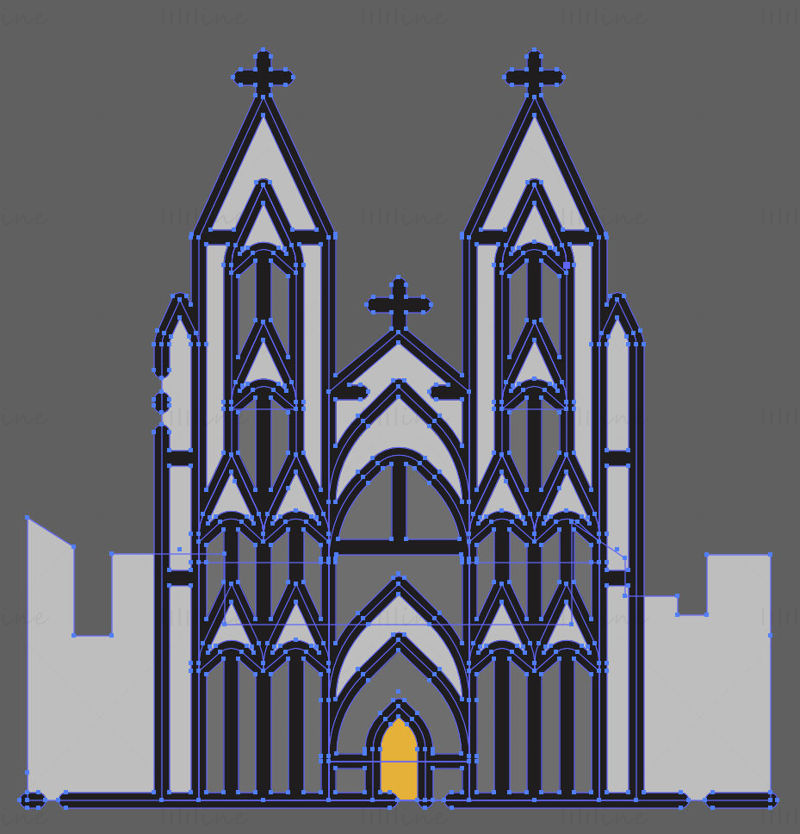 Векторна илюстрация на Кьолнската катедрала