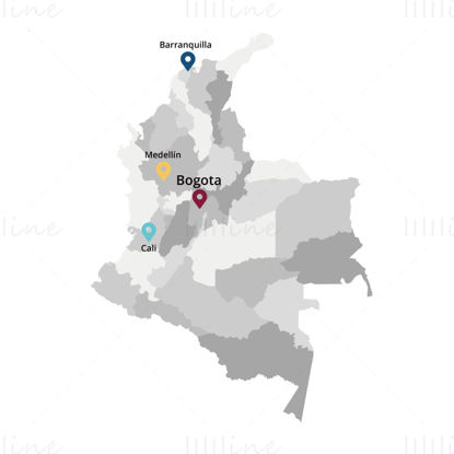 Векторна карта на Колумбия