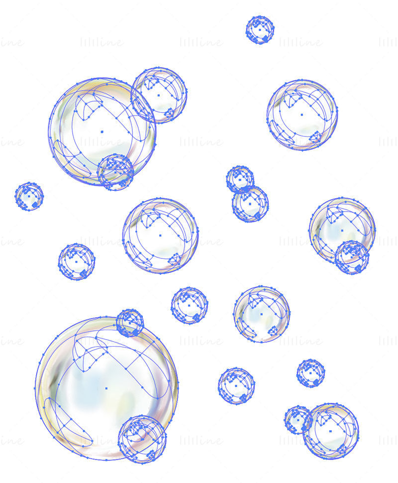 Vector de burbujas de colores